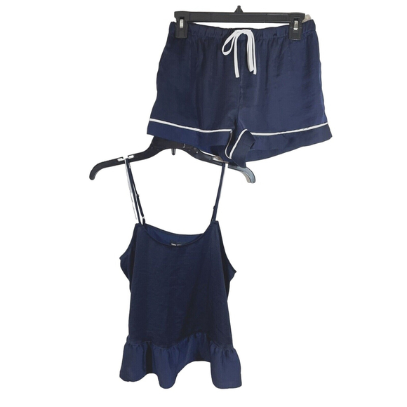 Nordstrom Room Service Navy Blue Short Pajama Set Sz S - Picture 3 of 9